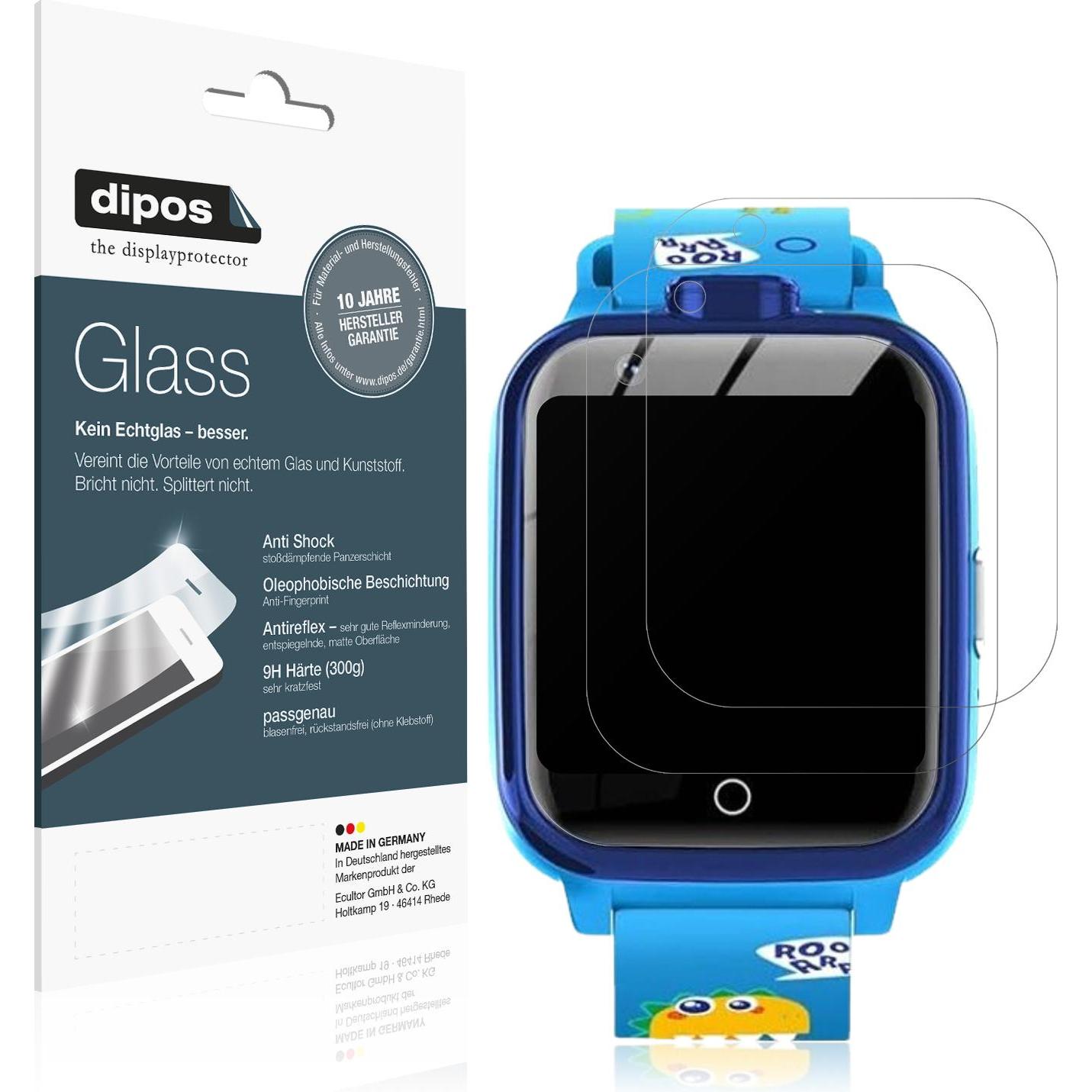 Dipos Anti-Shock Displayschutz Matt 9H, Smartwatch Schutzfolie, Transparent