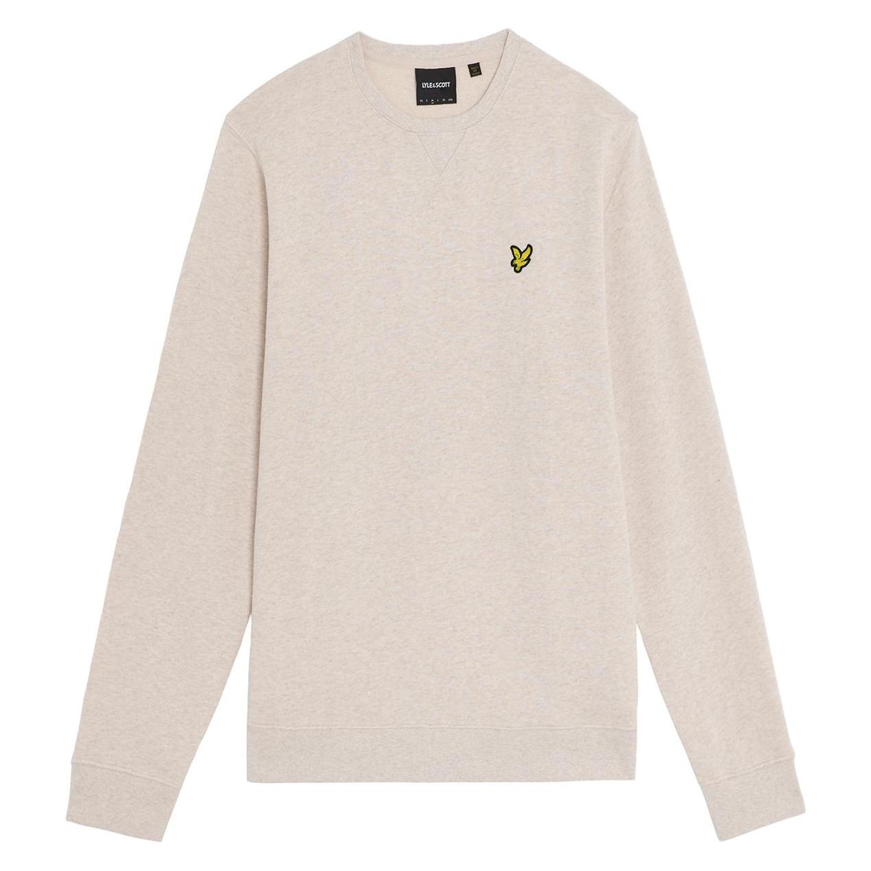 Lyle And Scott, Herren, Pullover, Melierte Rundhals-Sweatshirt, Beige, (M)