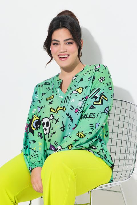 Produktbild Angel of Style Bluse, bequeme Passform, Comicprint. Tunika-Ausschnitt (44)