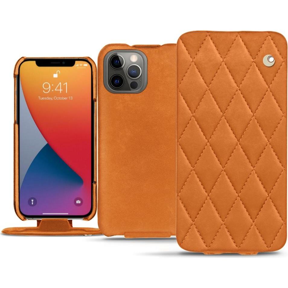 Thumbnail - Noreve Lederschutzhülle vertikal (Apple iPhone 13 Pro Max), Smartphone Hülle, Orange