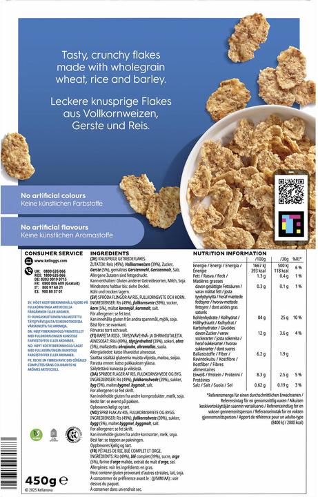 Valori nutrizionali e ingredienti Kellogg's Cereali Special K Classic 450 g (450 g)