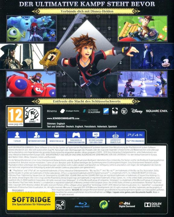 Immagine prodotto Square Enix Regno Cuori 3 (PS4, Multilingue)