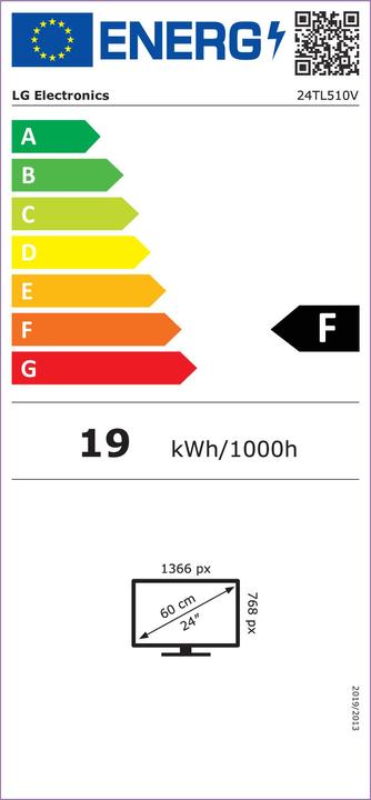 Energie-Label LG 24TL510VWZ 24 HD LED Monitor TVF (24", LED, HD ready, 2020)