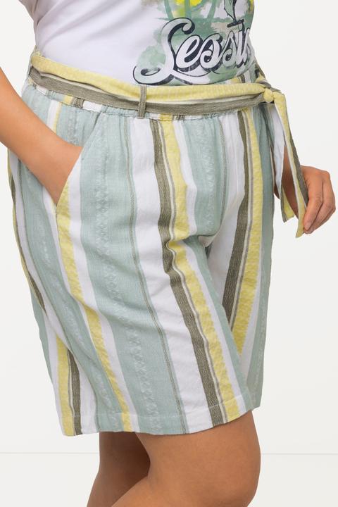 Image du produit Ulla Popken Short Rose avec taille élastique. Jambe large et rayures. (54)
