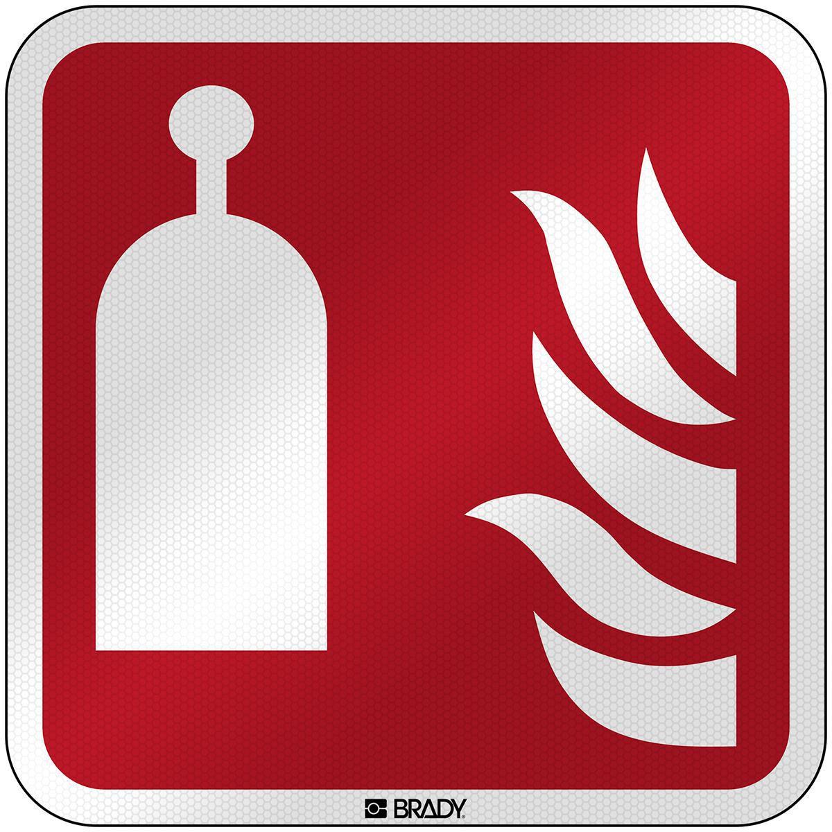 Brady, Etiketten, F/F014/NT/RFL-390x390-1, ISO Sicherheitsschild - Fern-Löschstation, Laminierte reflektierend