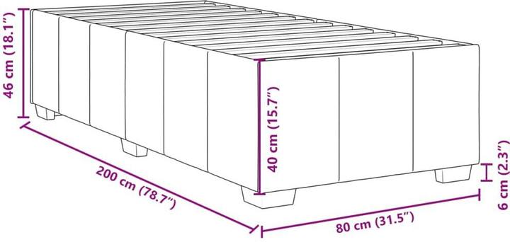 Actual product image vidaXL Bettgestell (80 x 200 cm)