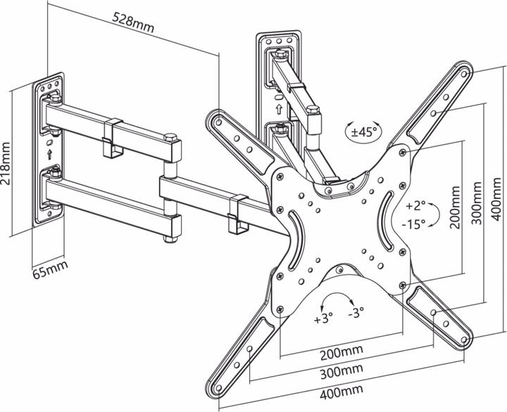 Actual product image Reflecta FLEXO 55-4040TC Universal corner wall mount (Wall, 55", 45 kg)