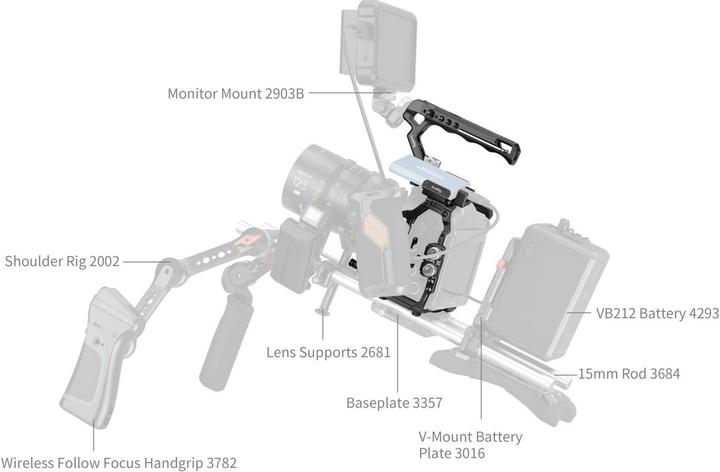 Productafbeelding SmallRig Basic Cage Kit voor Blackmagic Design Cinema Camera 6K 4574 (Kooi)