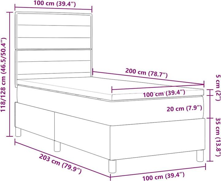 Image du produit vidaXL Boxspringbett (100 x 200 cm)