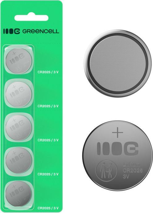Produktbild GreenCell Charger Green cell Baterijas Green Cell Blister 5x Lithium Battery CR2025 (5 Stk., CR2025, 160 mAh)