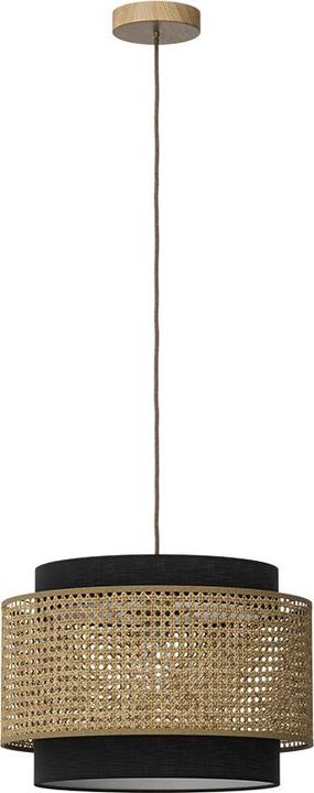 Vicco Deckenlampe Morten, Rattan/Schwarz, 45 x 31 cm (E27)
