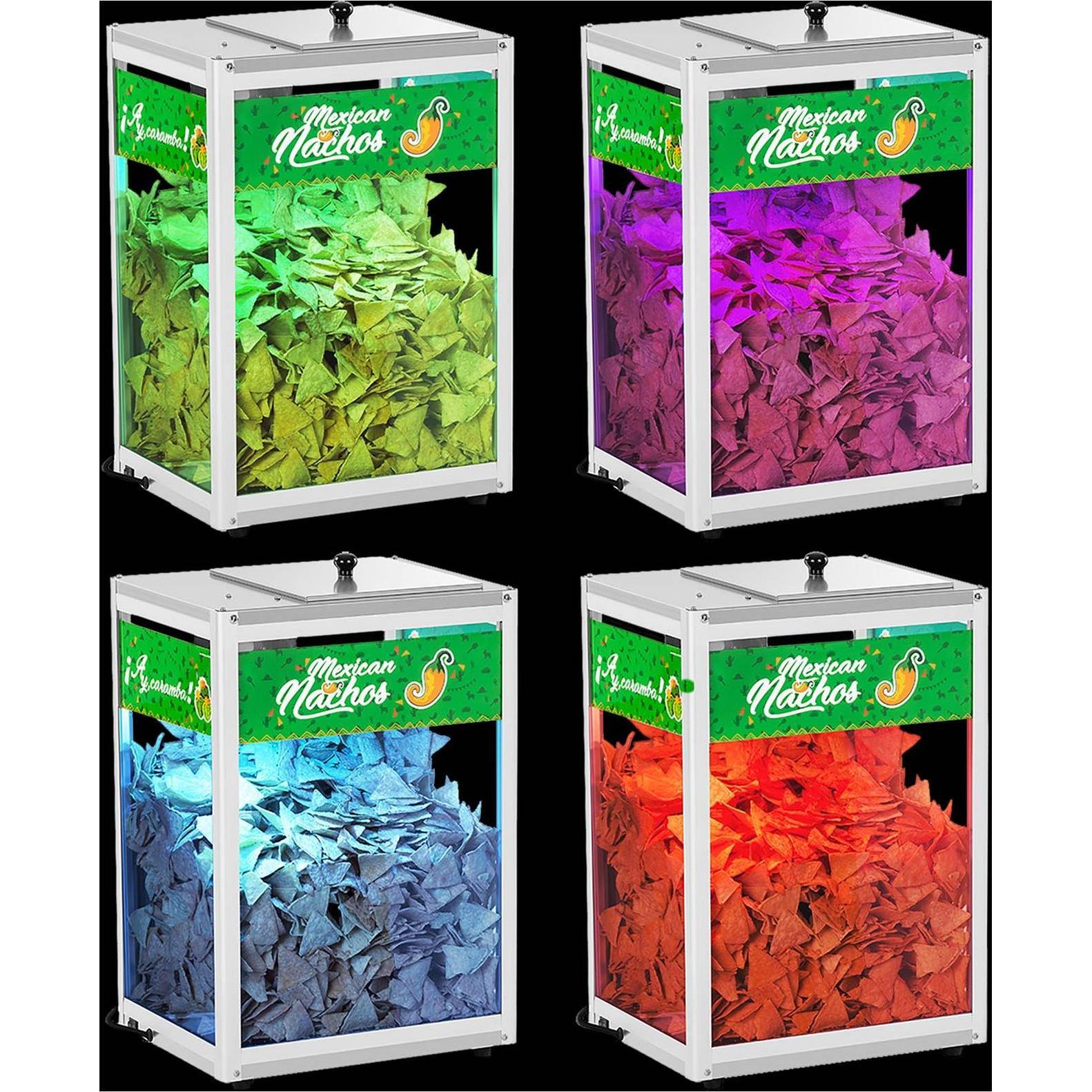 Thumbnail - Royal Catering Nacho Wärmer Wärmetheke LED Rgb Beleuchtung 109 W 65 °C Nacho Popcorn Edelstahl, Warmhalteplatte, Silber,...