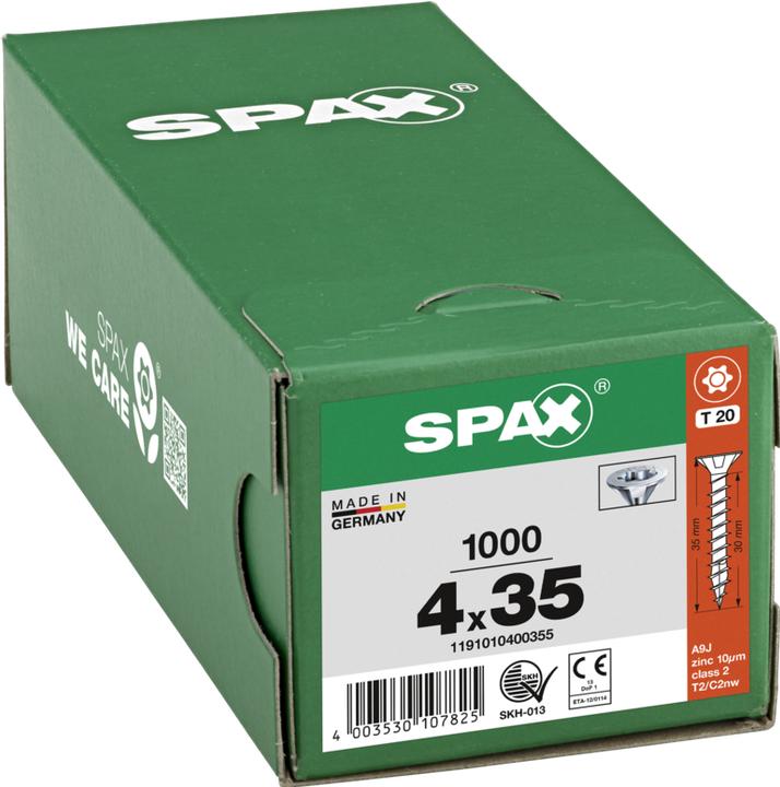 Actual product image Spax Chipboard screws SK T20 4,0x35 mm (1000 Screws per piece)