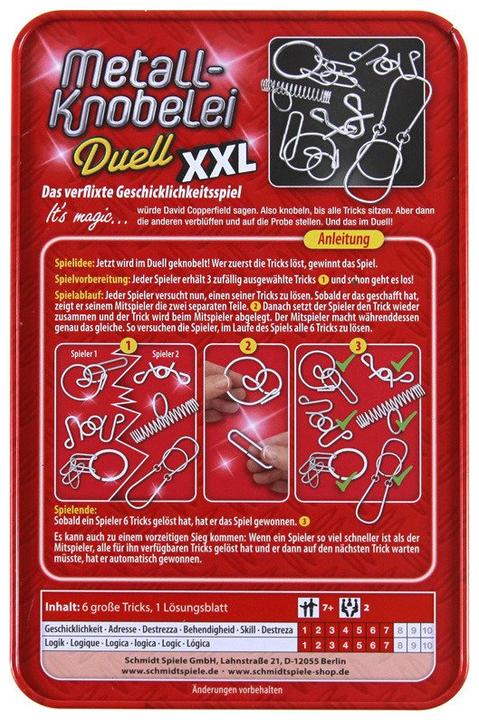 Produktbild Schmidt Spiele Metall Knobelei XXL (Deutsch)