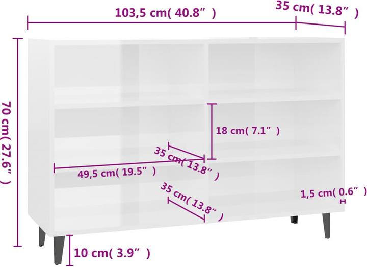 Produktbild vidaXL Lukas (103,5 x 35 x 70 cm)