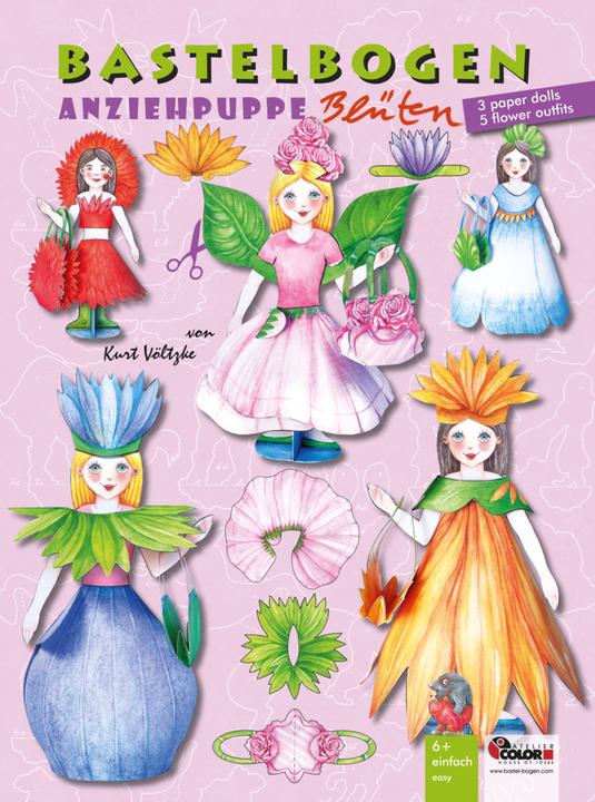 Actual product image Dress-up doll flower craft sheet with 3 pu