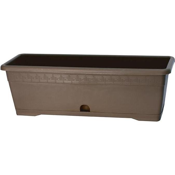Plasticotto, Vaso da fiori, Rectangular Plastic Pot Dark Brown Wi (15 cm)