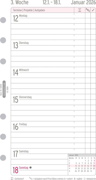 Immagine prodotto Chronoplan Wochenplan (MIDI, 1 settimana / 1 pagina)