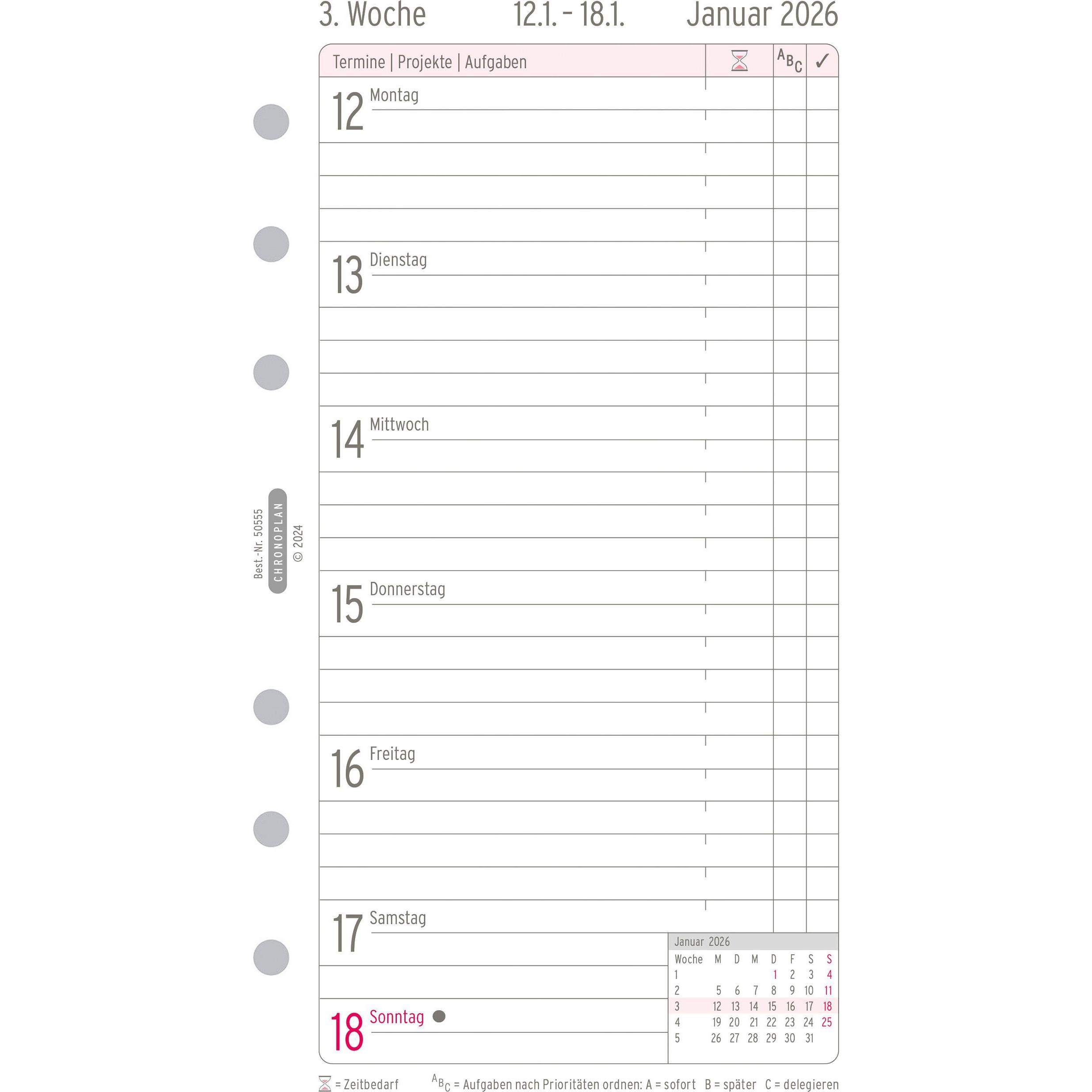 Chronoplan Wochenplan (MIDI, 1 Woche / 1 Seite) (50556)