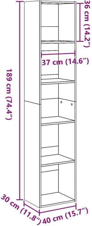 Immagine prodotto vidaXL Scaffale verticale (40 x 30 x 189 cm)