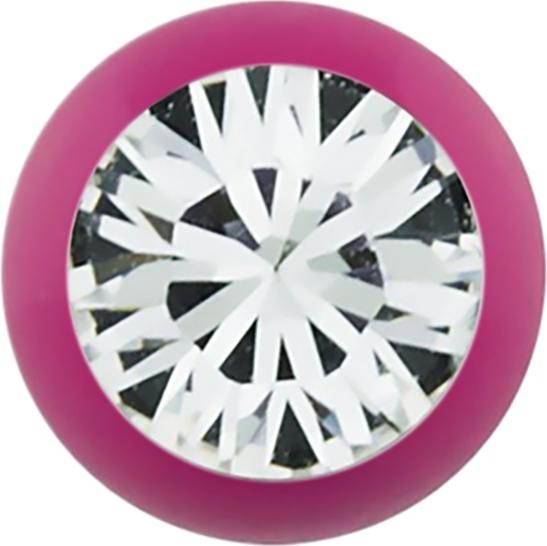 Produktbild Star Piercing Micro Kugel pink mit Swarovski silber (ohne Messing, Chirurgenstahl 316L)