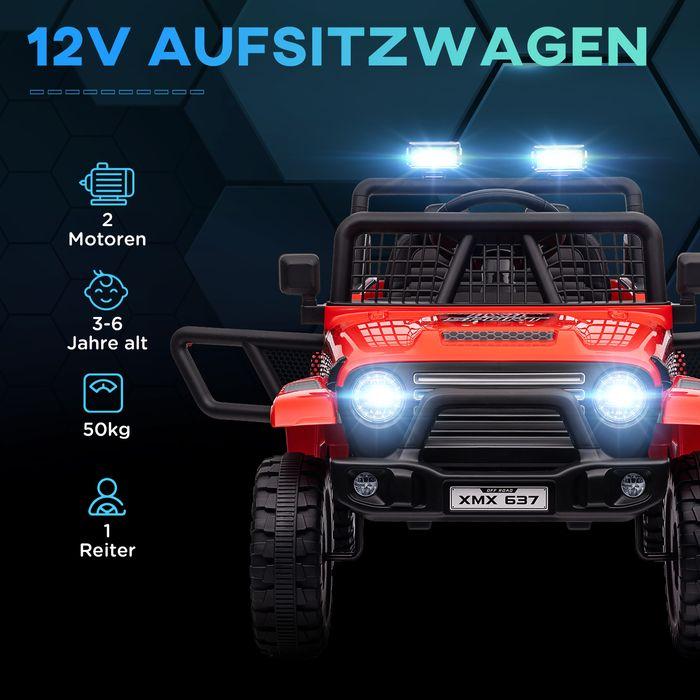 Actual product image Swisshandel24 Elektro Kinderauto, Geländewagen mit 2,4G Fernbedienung, 3-5 km/h für 3-6 Jahre, rot (12 V)