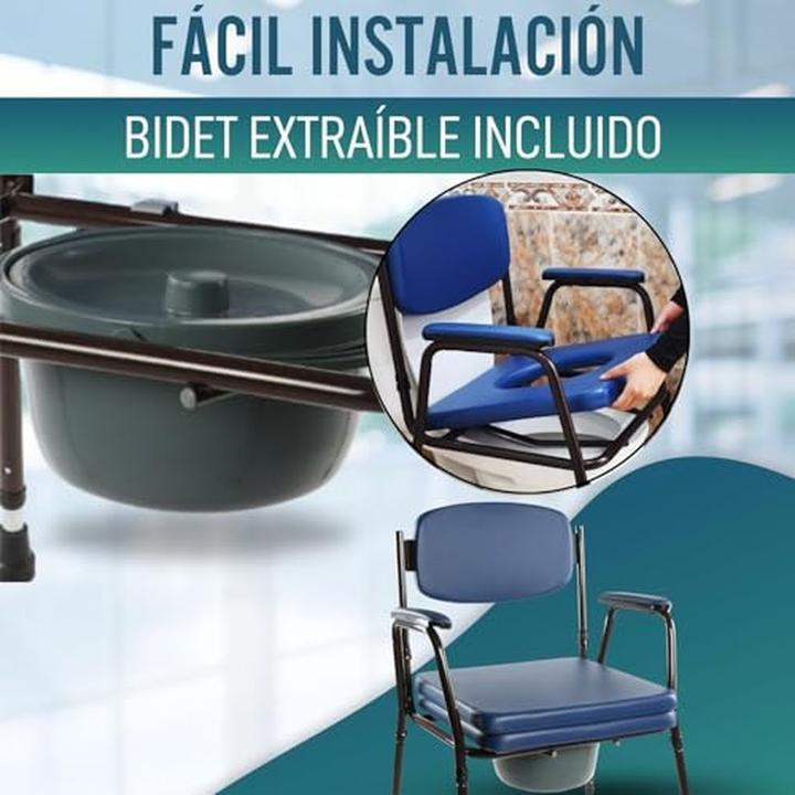 Produktbild OrtoPrime Gewatteerte Toiletstoel, draagbar, verstellbar, mit Bidet, komfortabel und robust