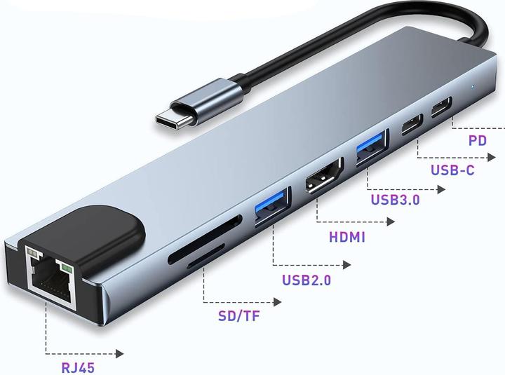 Immagine prodotto Novidarte Hub USB-C a 8 porte (8 porte)