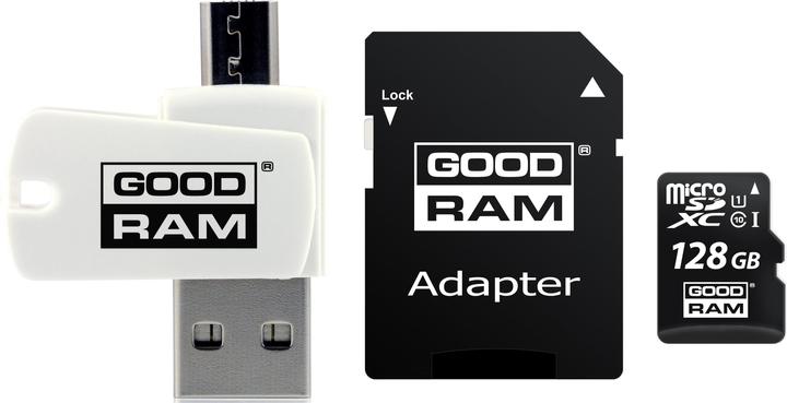 Image du produit Goodram M1A4-1280R12 carte mémoire 128 Go MicroSDHC Classe 10 UHS-I - Haute capacité SD (Mic (128 Go, microSDXC, U1, UHS-I)