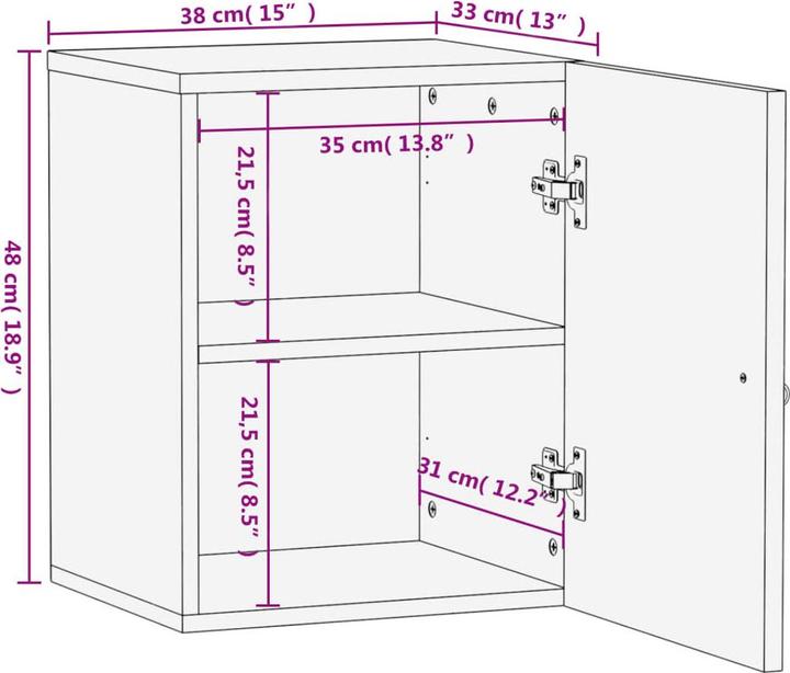 Produktbild vidaXL Bad-Wandschrank (38 x 33 x 48 cm)