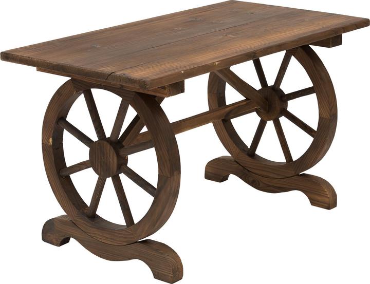 Image du produit Outsunny Table de jardin en forme de roue de chariot (115 cm)