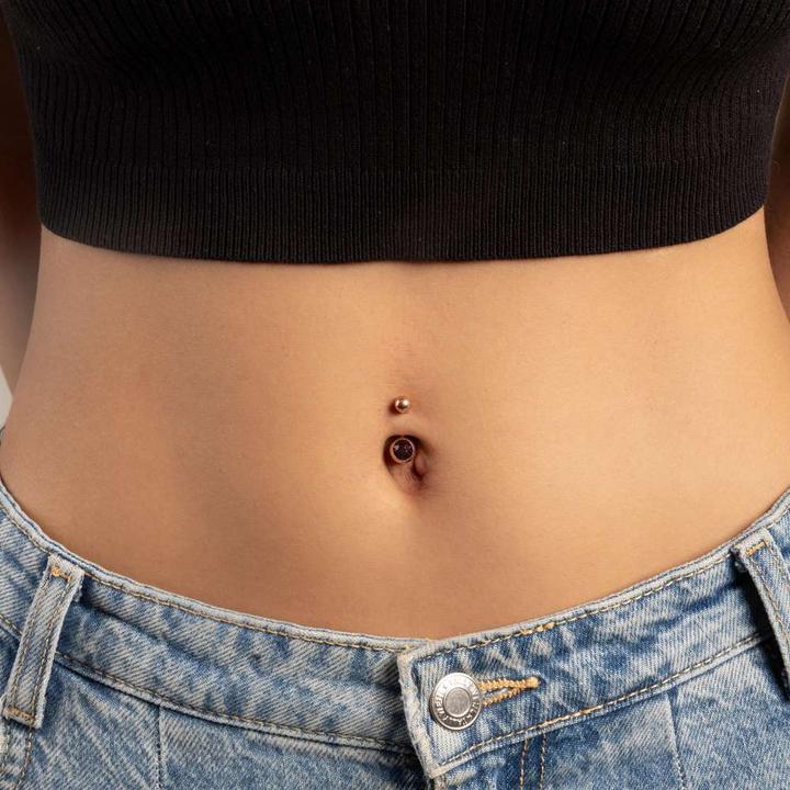 Produktbild Bijouteria Bauchpiercing (Chirurgenstahl 316L, PVD Beschichtung (goldfarbig), Premium Kristall)