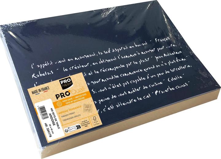 Image du produit PROnappe 400 sets de table Ardoise noire 30,0 x 40,0 cm (4 pcs, 40 x 30 cm)