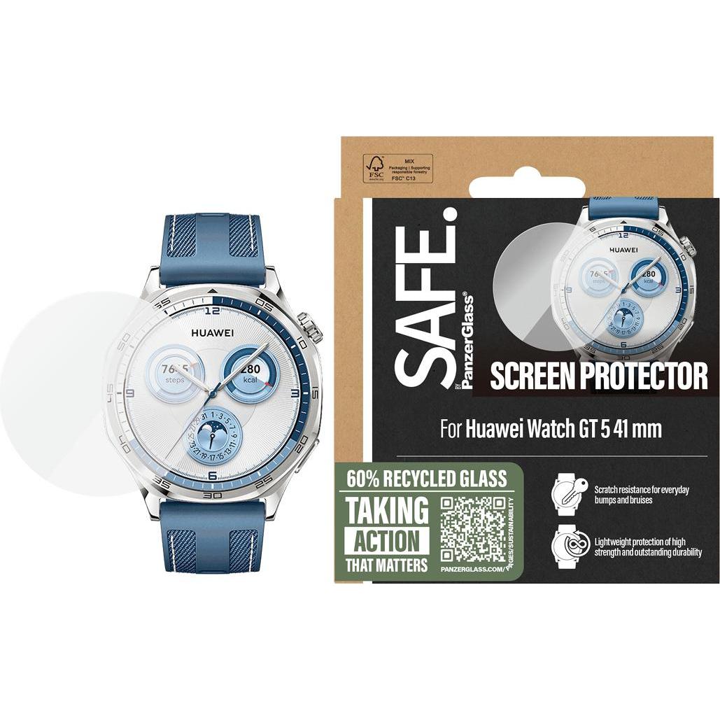 PanzerGlass SAFE. by  Displayschutz Huawei GT5 41mm, Smartwatch Schutzfolie, Transparent