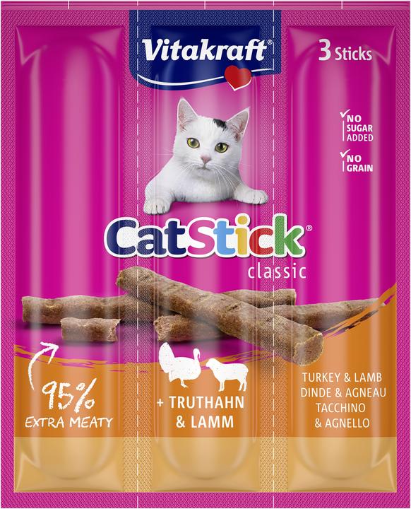 Actual product image Vitakraft Cat Stick® med turkey and lamb (Adult, 3 pcs., 18 g)