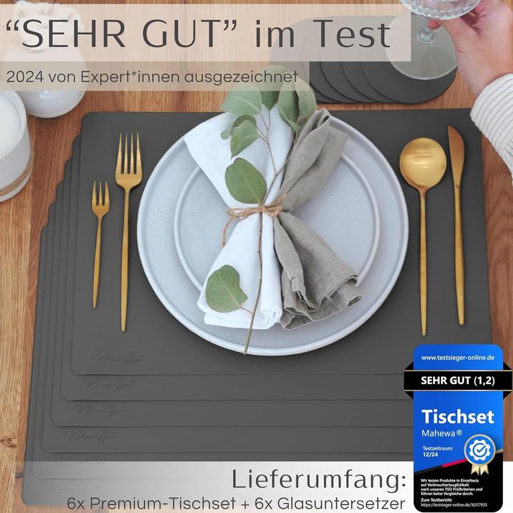 Image du produit Mahewa Premium Tischset aus Kunstleder (6er Set) (6 pcs, 41 x 29 cm)
