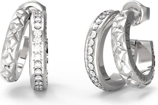 Immagine prodotto Guess - Anelli moda in acciaio con zirconi Elegante JUBE04587JWRHT/U (Metallo rodiato)