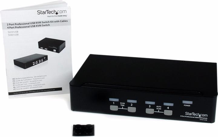 Produktbild StarTech 4 Port VGA USB KVM Switch mit Hub - Professioneller VGA KVM Umschalter