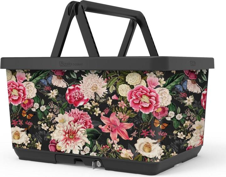 The Basky Company Fahrradkorb mit Schloss und Klicksystem für Gepäckträger - Vorderträger Der Basky Basket Design Fur (26.50 l)