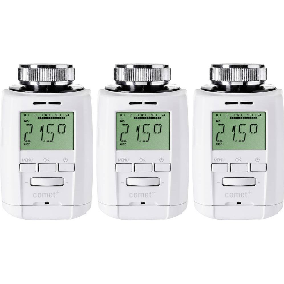 Eurotronic 3er Set Heizkörperthermostat, Thermostat, Weiss