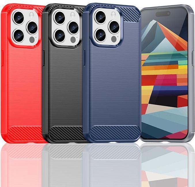 Produktbild Hurtel Flexible carbon pattern case for iPhone 15 Pro Carbon Case - black (Apple iPhone 15 Pro)
