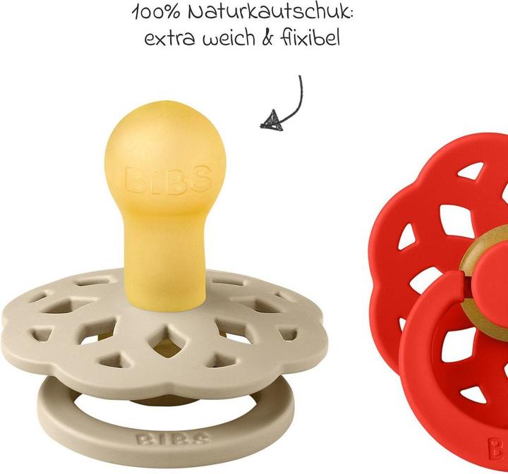 Produktbild Bibs Boheme 2 PACK Latex Round 0-6m Vanilla Candy Apple (2x, 0 - 6 Monate)