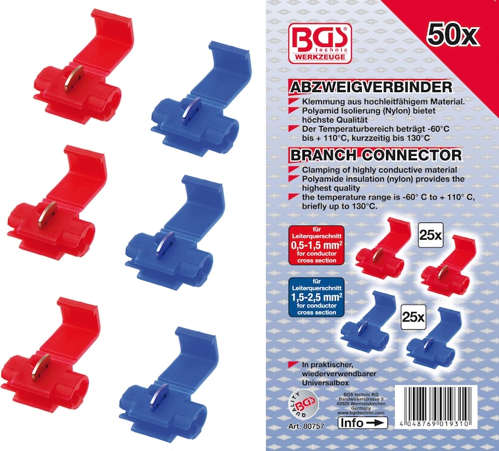 BGS Assortiment de connecteurs de dérivation