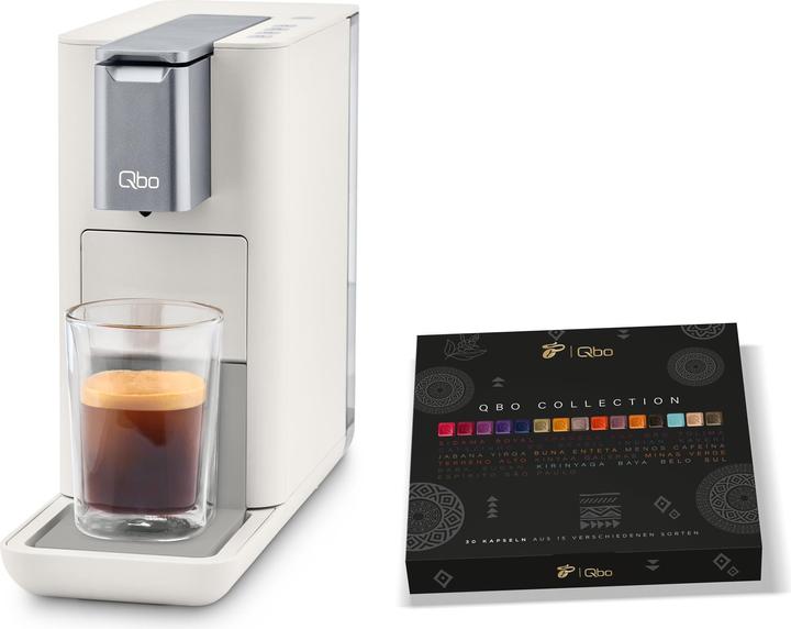 Tchibo Qbo ESSENTIAL capsule machine incl. 30 recyclable Qbo Capsules, Bright Sand