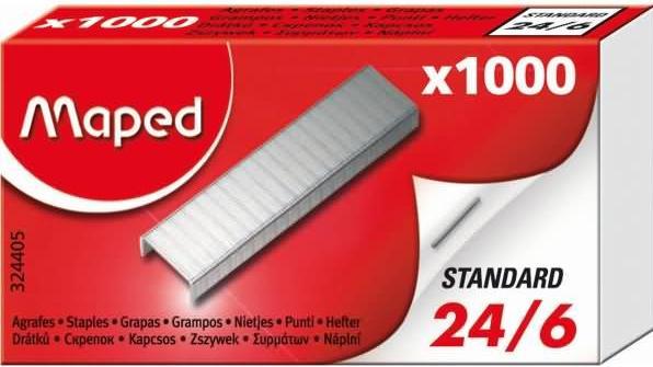 Maped Heftklammern 24/6, verzinkt, Kleinpackung (1000 x)