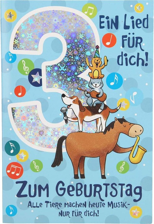 Produktbild Depesche Musikkarte 3 Eine süsse Maus blau Tiere (1 Stk.)