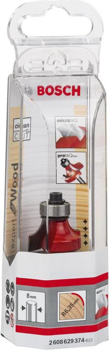 Produktbild Bosch Professional Zubehör Abrundfräser Expert for Wood, 8 mm, D 25,4 mm, R1 6,35 mm, L 12,7 mm, G 55 mm