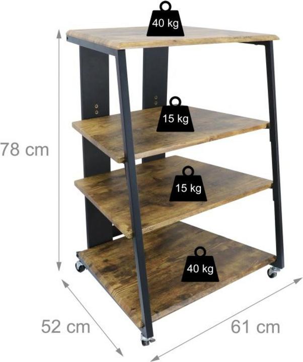 Produktbild Relaxdays Hifi Rack mit 4 Ablagen (61 x 52 x 78 cm)