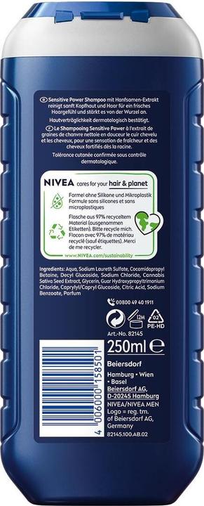 Produktbild NIVEA MEN Sensitiv Power (250 ml, Flüssiges Shampoo)