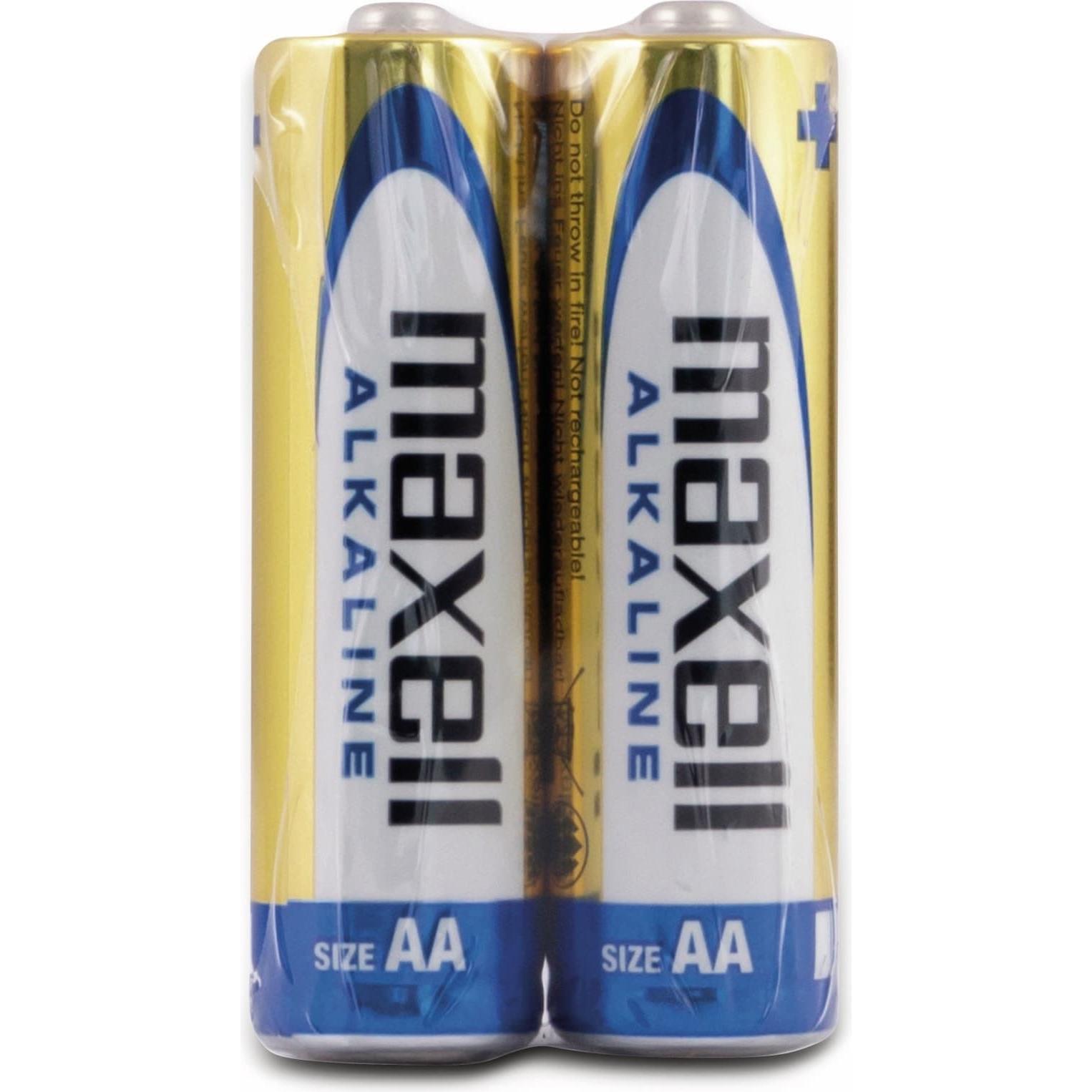 Maxell Mignon-Batterie Alkaline, AA, LR6, 2 Stück (2 Stk., AA), Batterien + Akkus